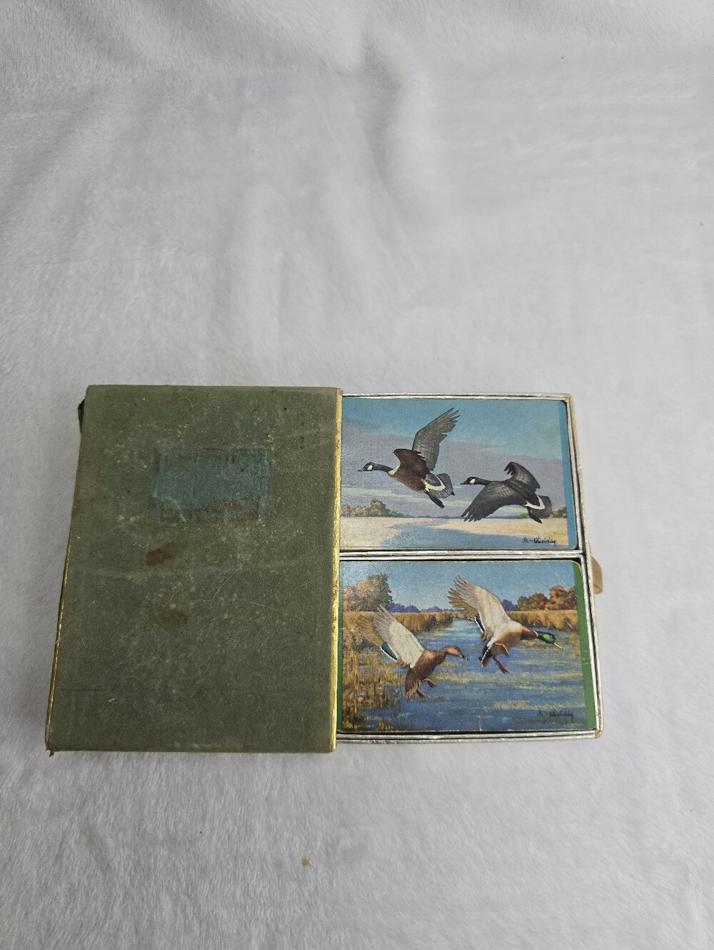 Vintage Luck Unlimited Richard E. Bishop Waterfowl Double Deck Playing Cards Set